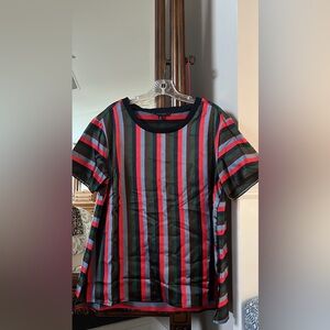 TRENDY Multicolored silky shirt